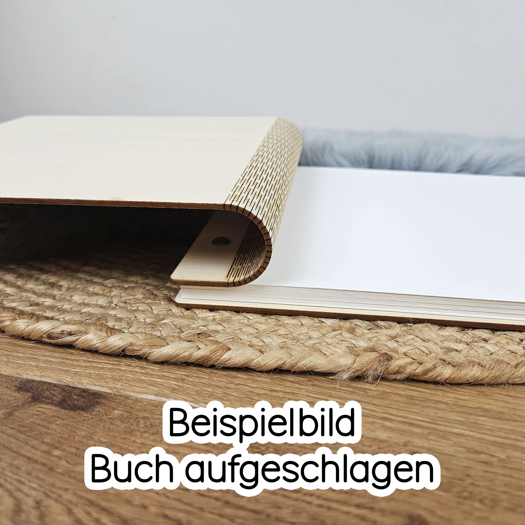 Personalisiertes Holz-Gästebuch Geburtstag, Farbwahl, Motiv "große Zahl", Holzbuch
