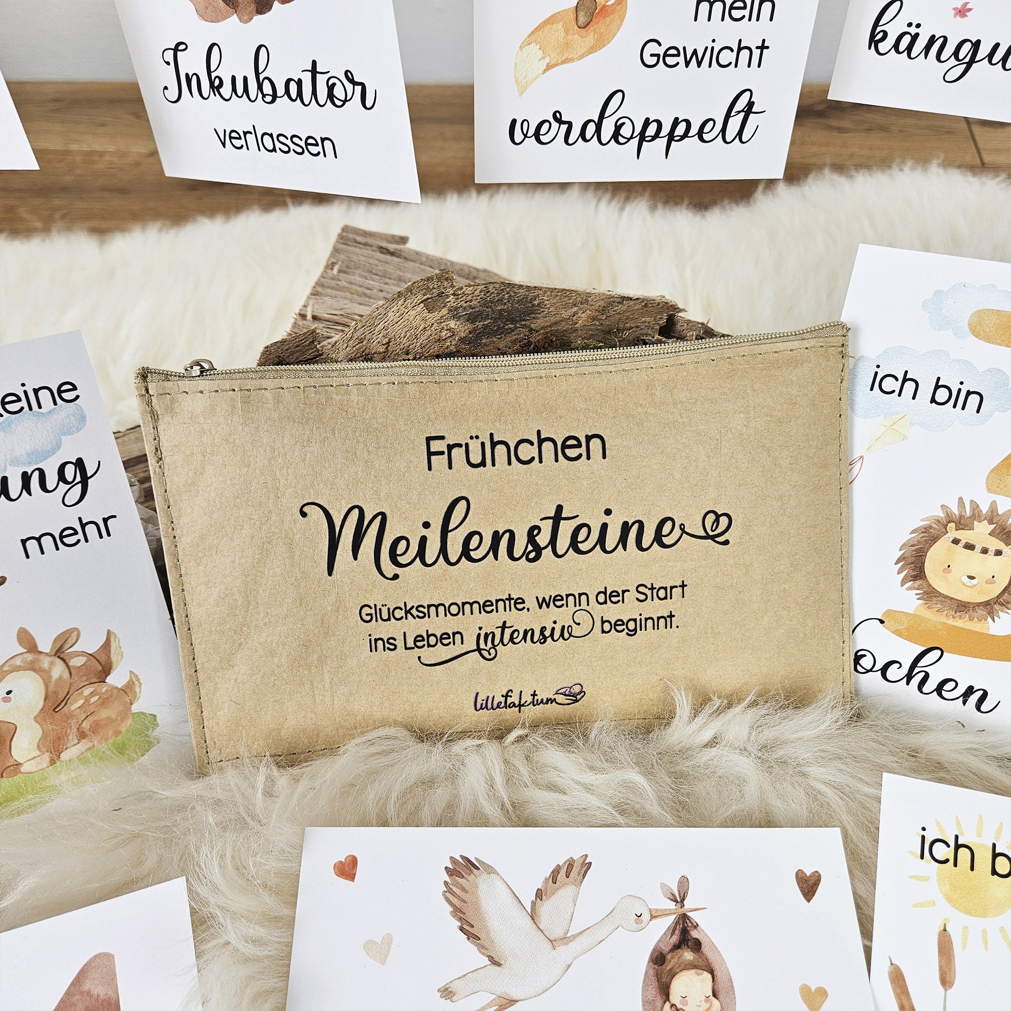Personalisierte Meilensteine für Frühchen, Karten-Set