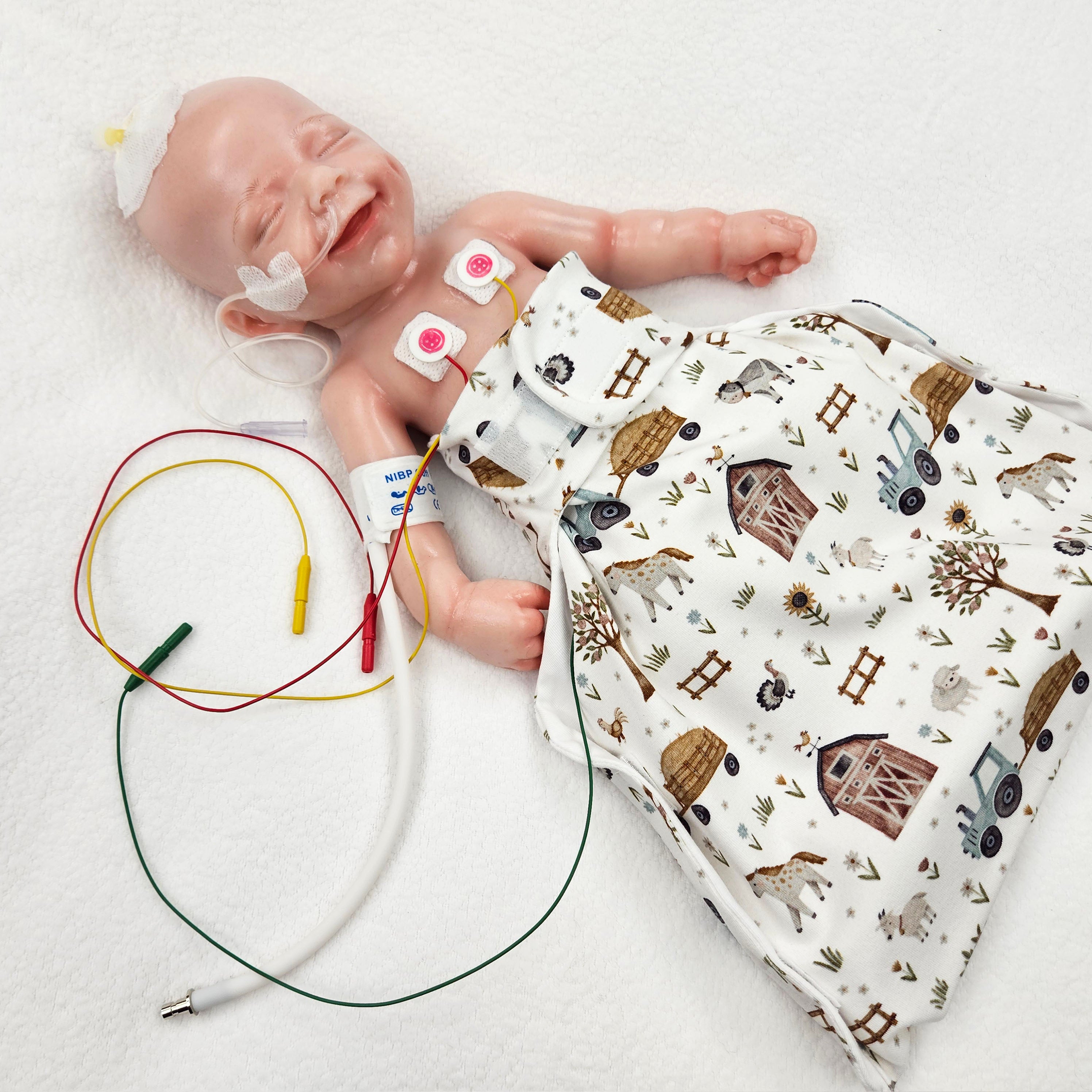 Adaptiver Frühchen Strampelsack/"Pucksack" Bauernhof