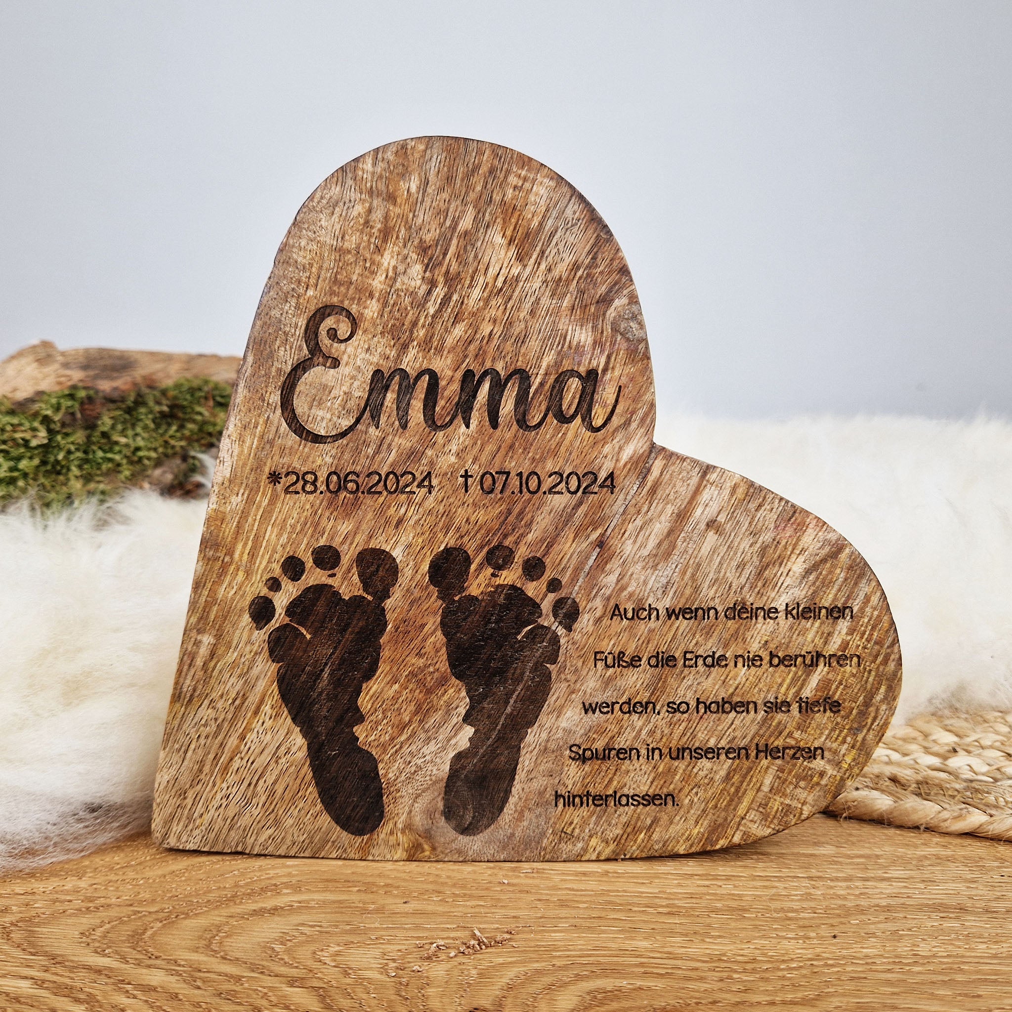 Großes, personalisiertes Holz Herz, Sternenkind Geschenk, Kondolenz, Anteilnahme, personalisiertes Geschenk, Erinnerung, Frühchen, Frühgeburt (Kopie)