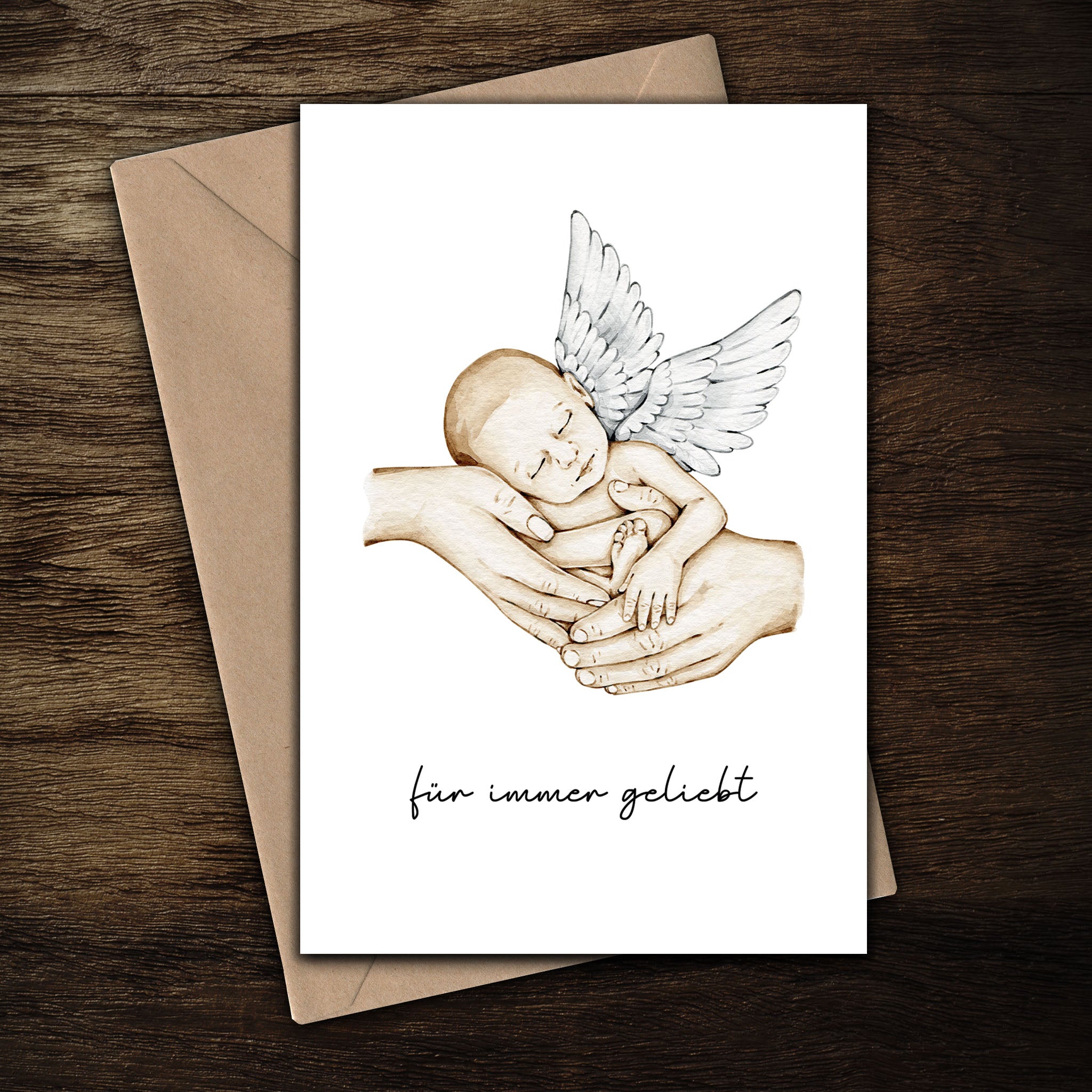 Karte Sternenkind "für immer geliebt" Kondolenzkarte / Trauerkarte / Beileidskarte Fehlgeburt Totgeburt Sternenkind