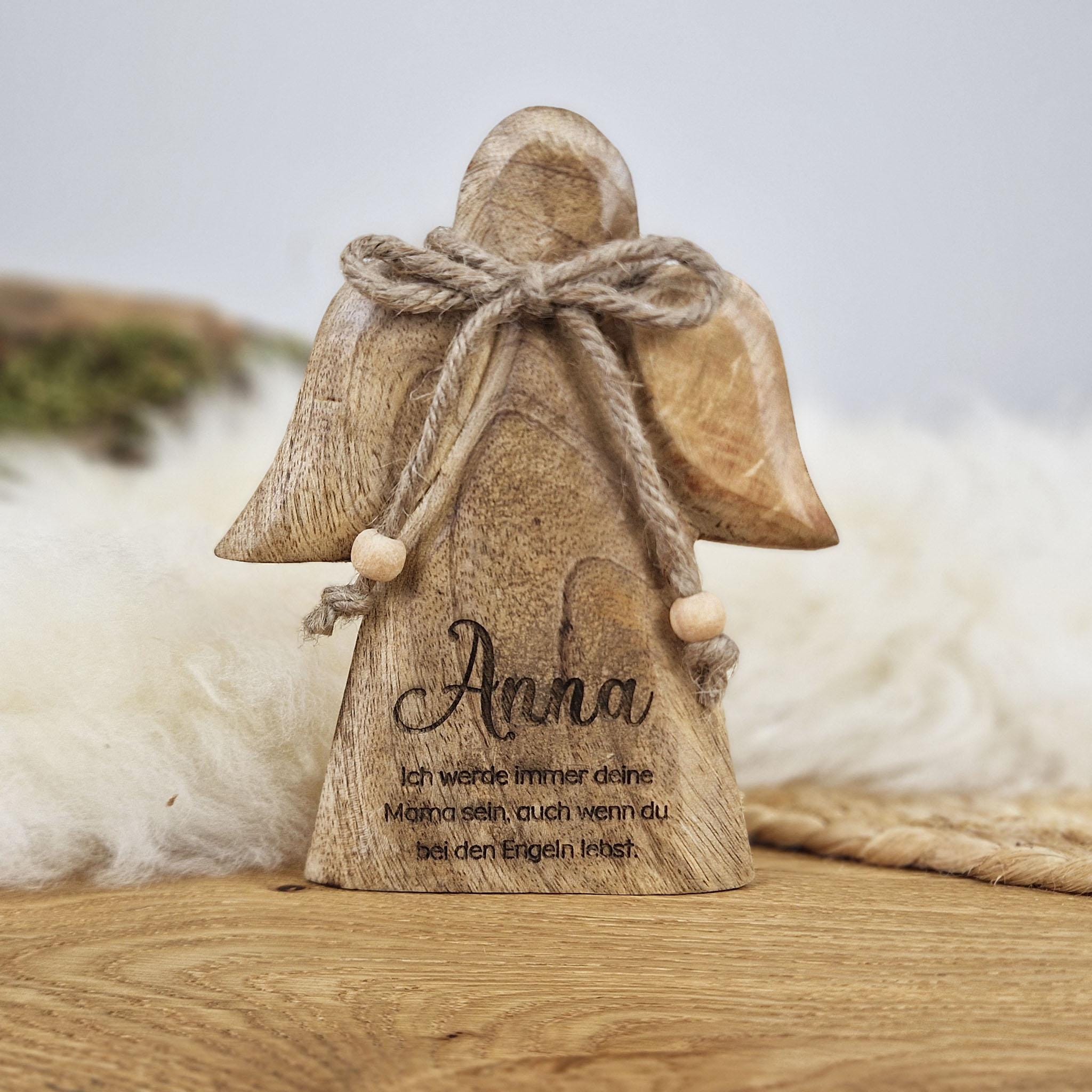 Personalisierter Holz Engel, Schutzengel, Trauer Deko, Geschenk bei Trauer, Anteilnahme, Kondolenz, Sternenkind, Trauergeschenk Fehlgeburt