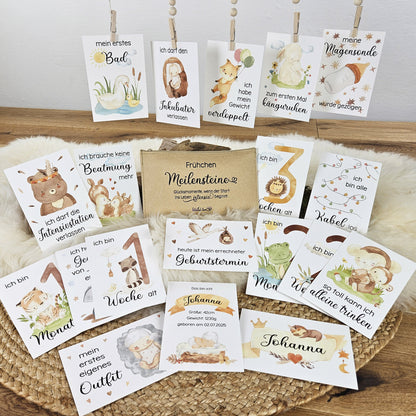 Personalisierte Meilensteine für Frühchen, Karten-Set