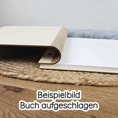 Personalisiertes Holz-Gästebuch Geburtstag, Farbwahl, Motiv &quot;Zweige&quot;, Holzbuch