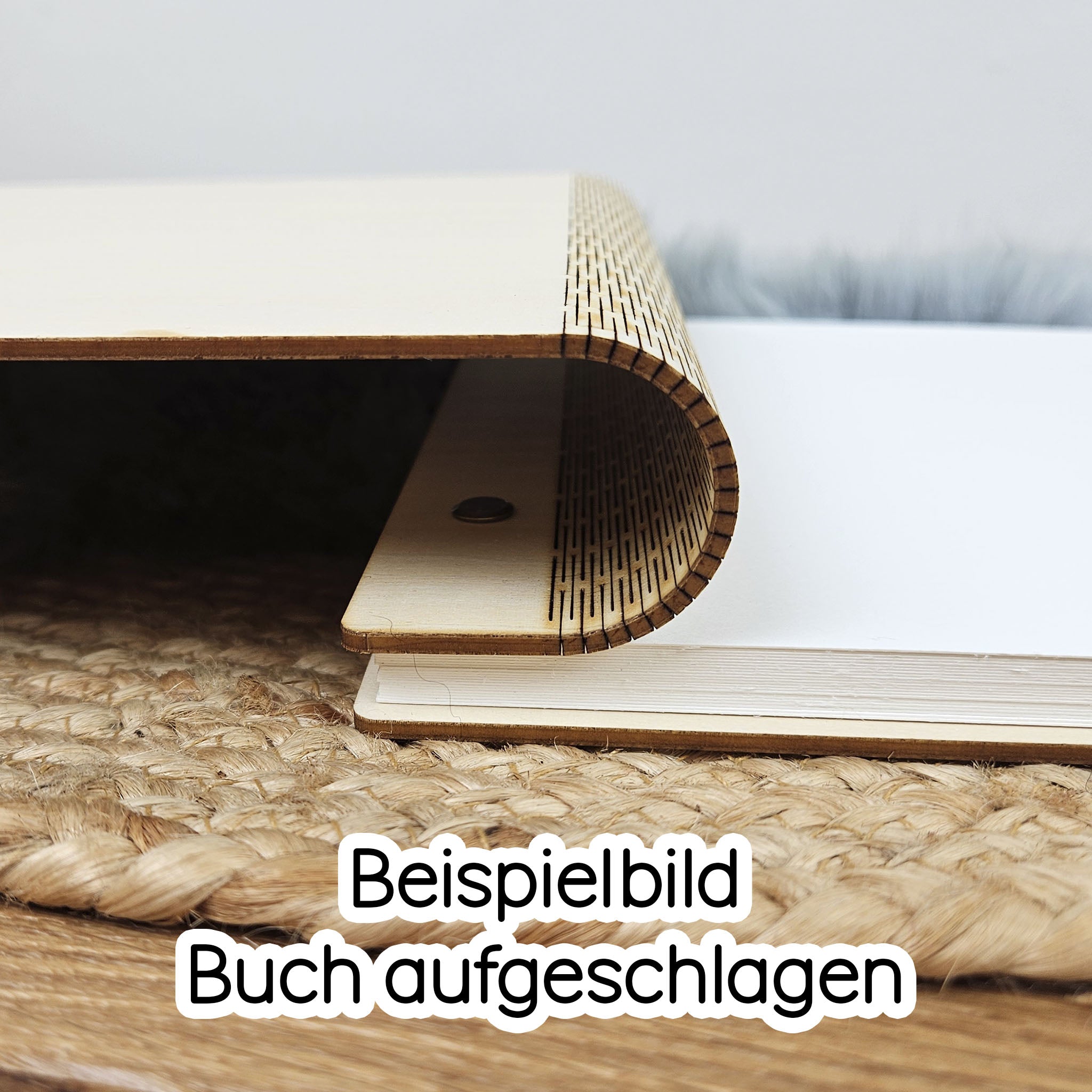 Personalisiertes Holz-Gästebuch Hochzeit mit Wunschmotiv, Farbe walnuss, Hochzeitsgästebuch, Holzbuch