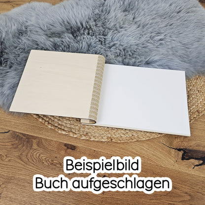 Personalisiertes Holz-Gästebuch Geburtstag, Farbwahl, Motiv &quot;geschriebene Zahl&quot;, Holzbuch