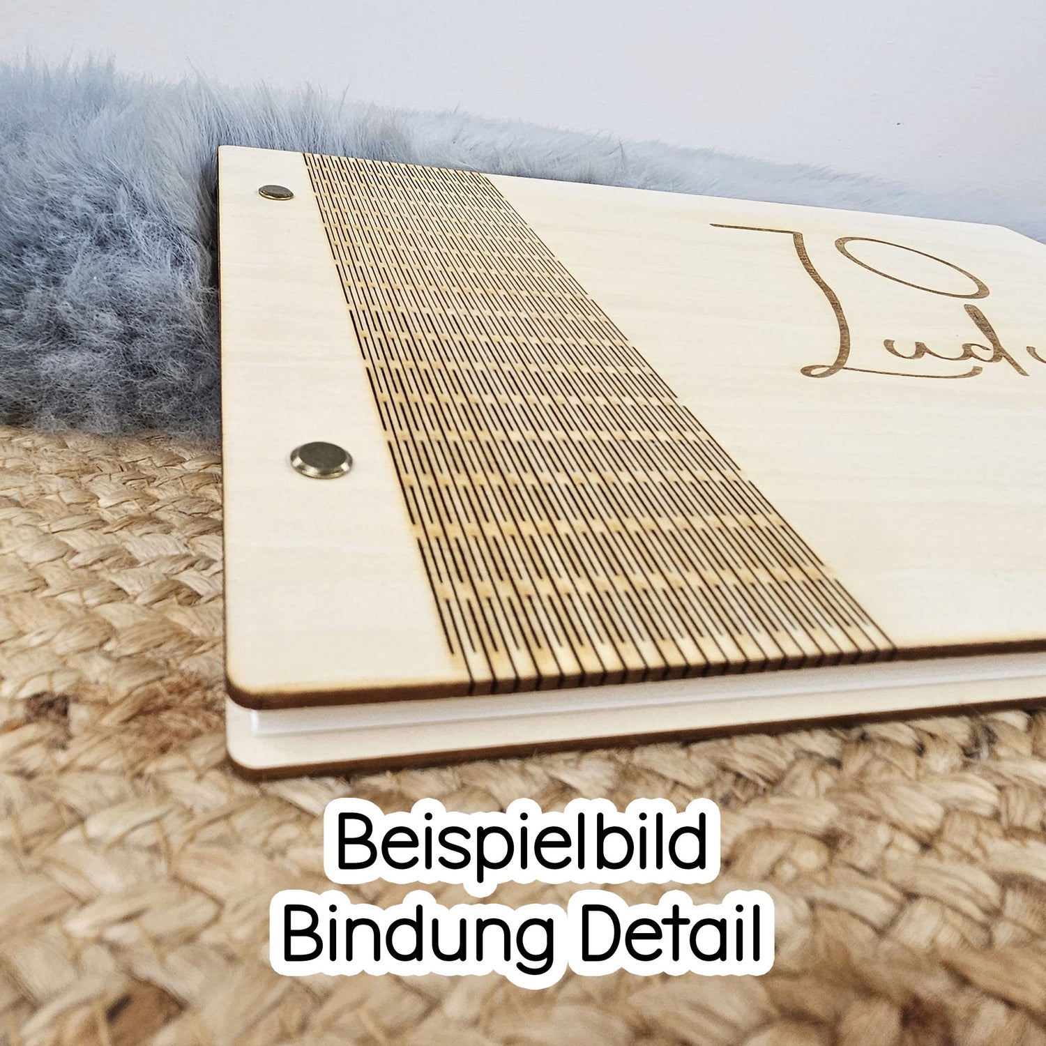 Personalisiertes Holz-Gästebuch Hochzeit mit Wunschmotiv, Farbe walnuss, Hochzeitsgästebuch, Holzbuch