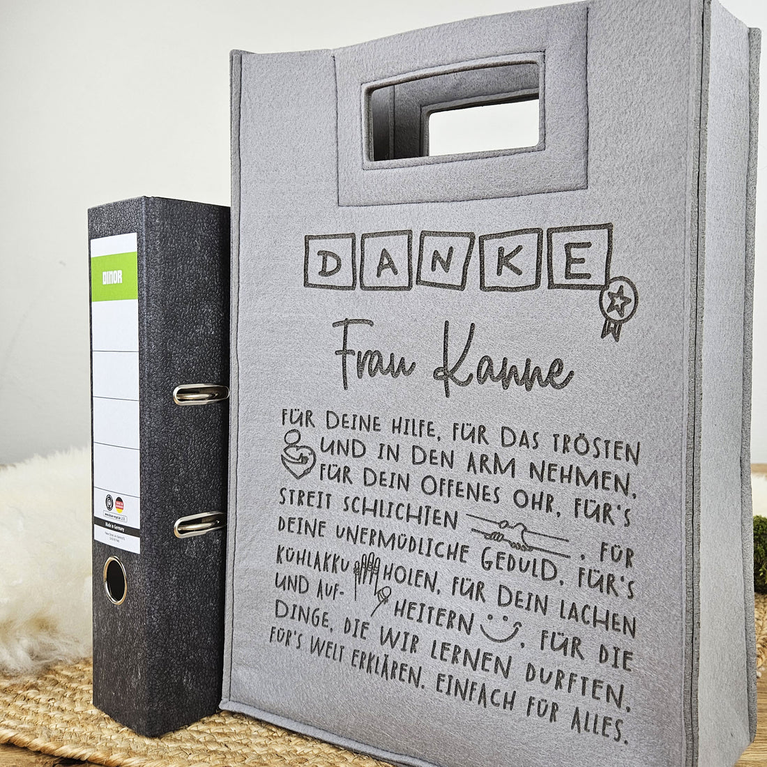 XL Lehrertasche mit Holzboden, Abschiedsgeschenk Lehrerin, Geschenk Lehrerin, personalisierte Geschenke Lehrerin