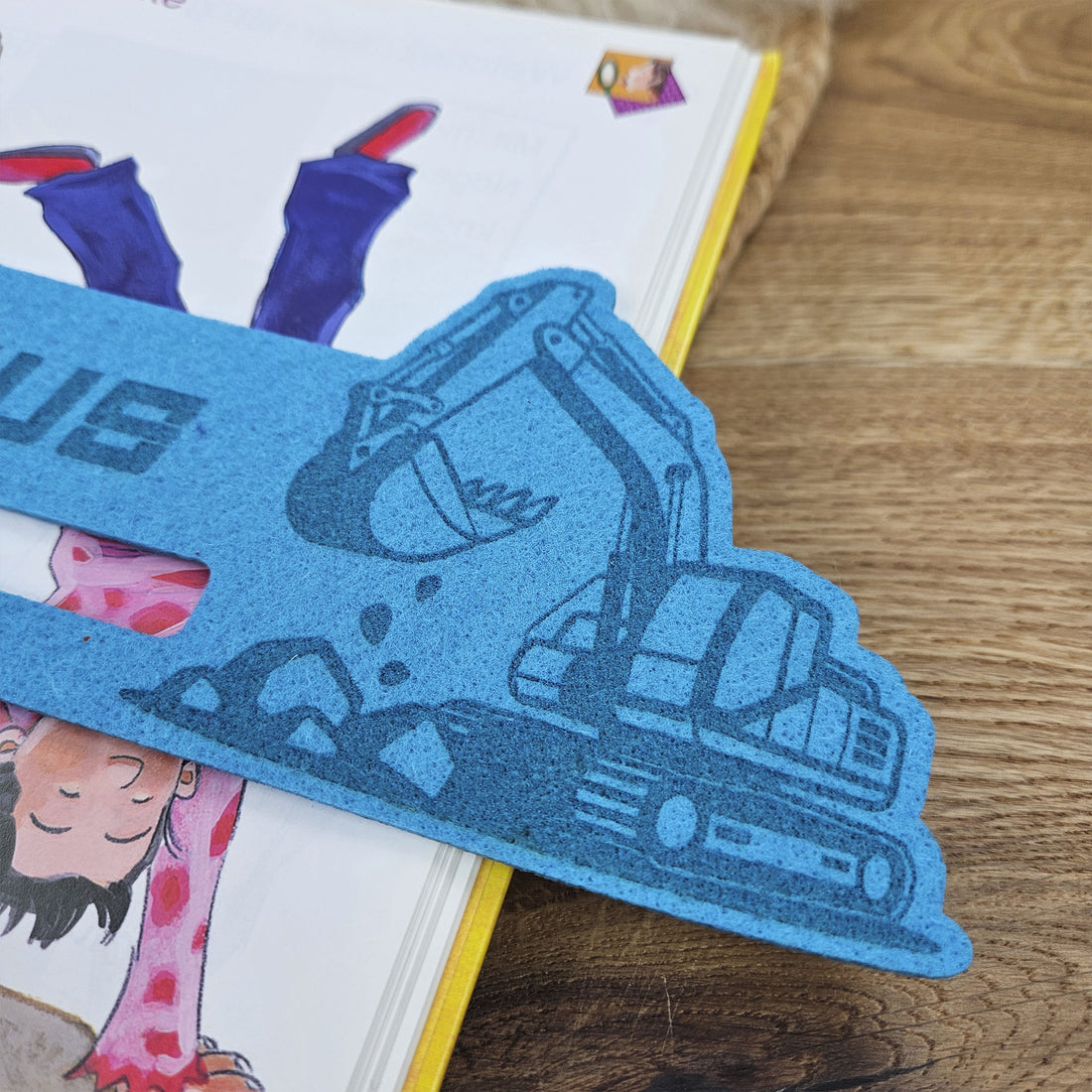 Personalisierte Lesehilfe &quot;Bagger&quot; für Leseanfänger zum Schulstart, Einschulung, Schultüte, Schulanfang Grundschule