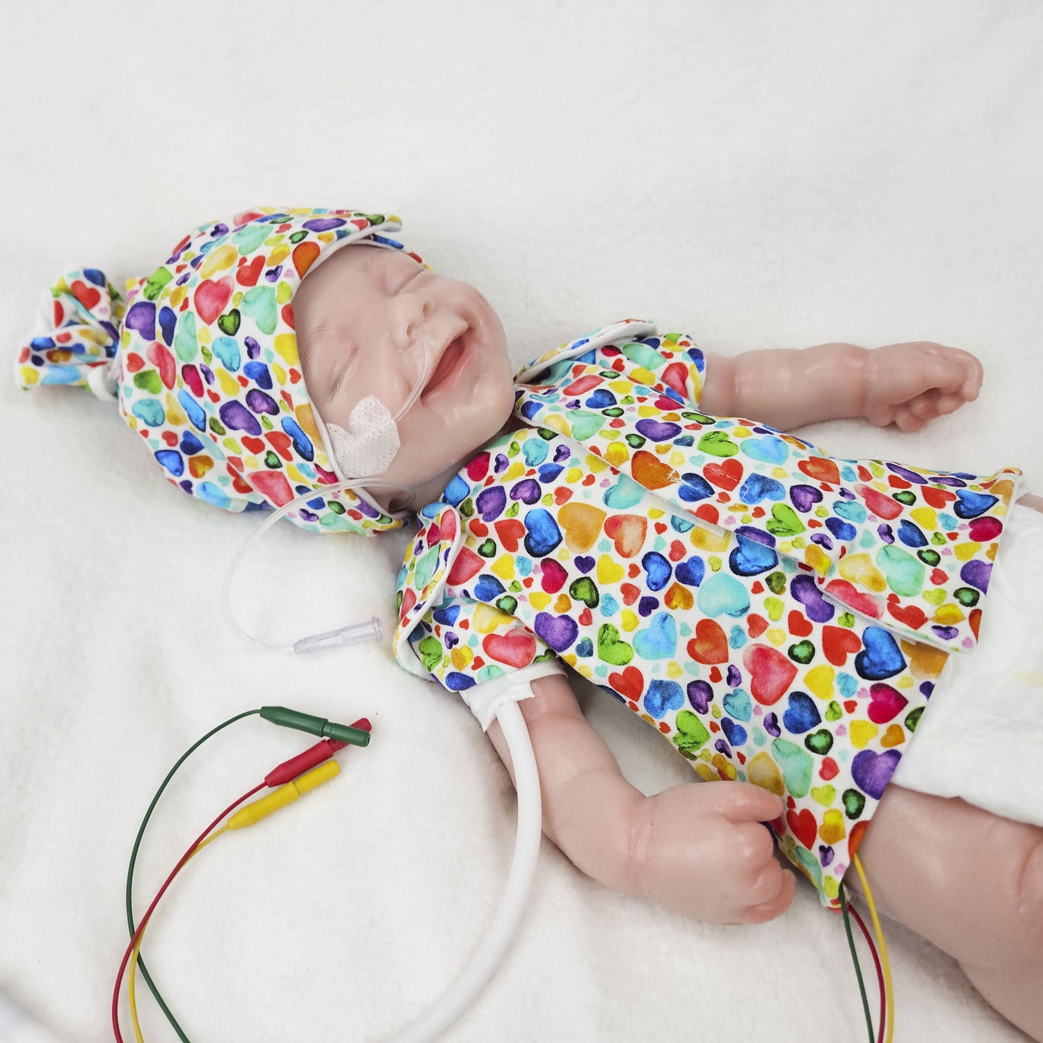 Adaptives Frühchen Shirt/Bodywrap &quot;Regenbogen Herzen&quot;