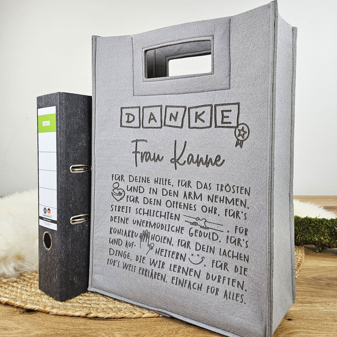 XL Lehrertasche mit Holzboden, Abschiedsgeschenk Lehrerin, Geschenk Lehrerin, personalisierte Geschenke Lehrerin