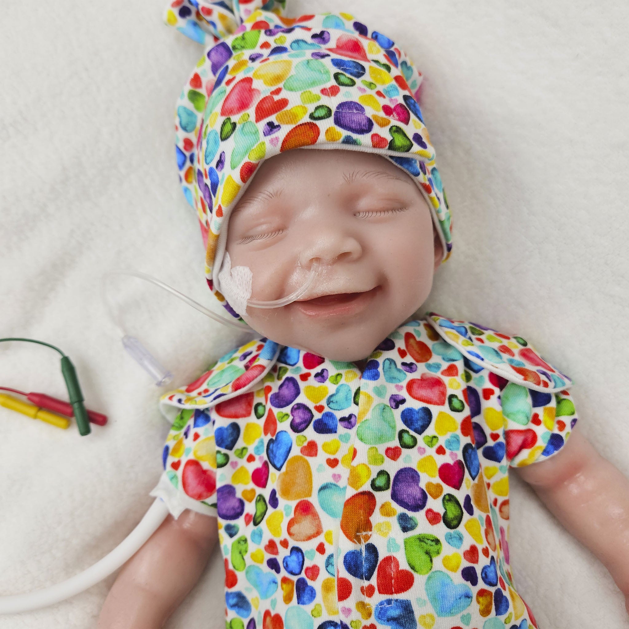 Adaptives Frühchen Shirt/Bodywrap &quot;Regenbogen Herzen&quot;