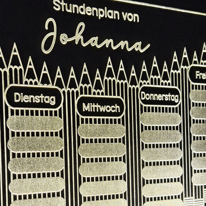 Personalisierter Stundenplan, LED-beleuchteter Stundenplan, individueller Stundenplan Acrylglas, wiederverwendbar, Nachtlicht, Nachtlampe