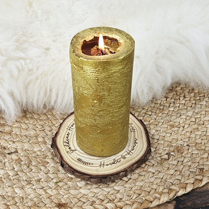 Personalisierte Kerzenteller Baumscheibe, Kerzenuntersetzer mit Wunschgravur,  Hochzeit Kommunion Taufe Geburtstag Silberhochzeit