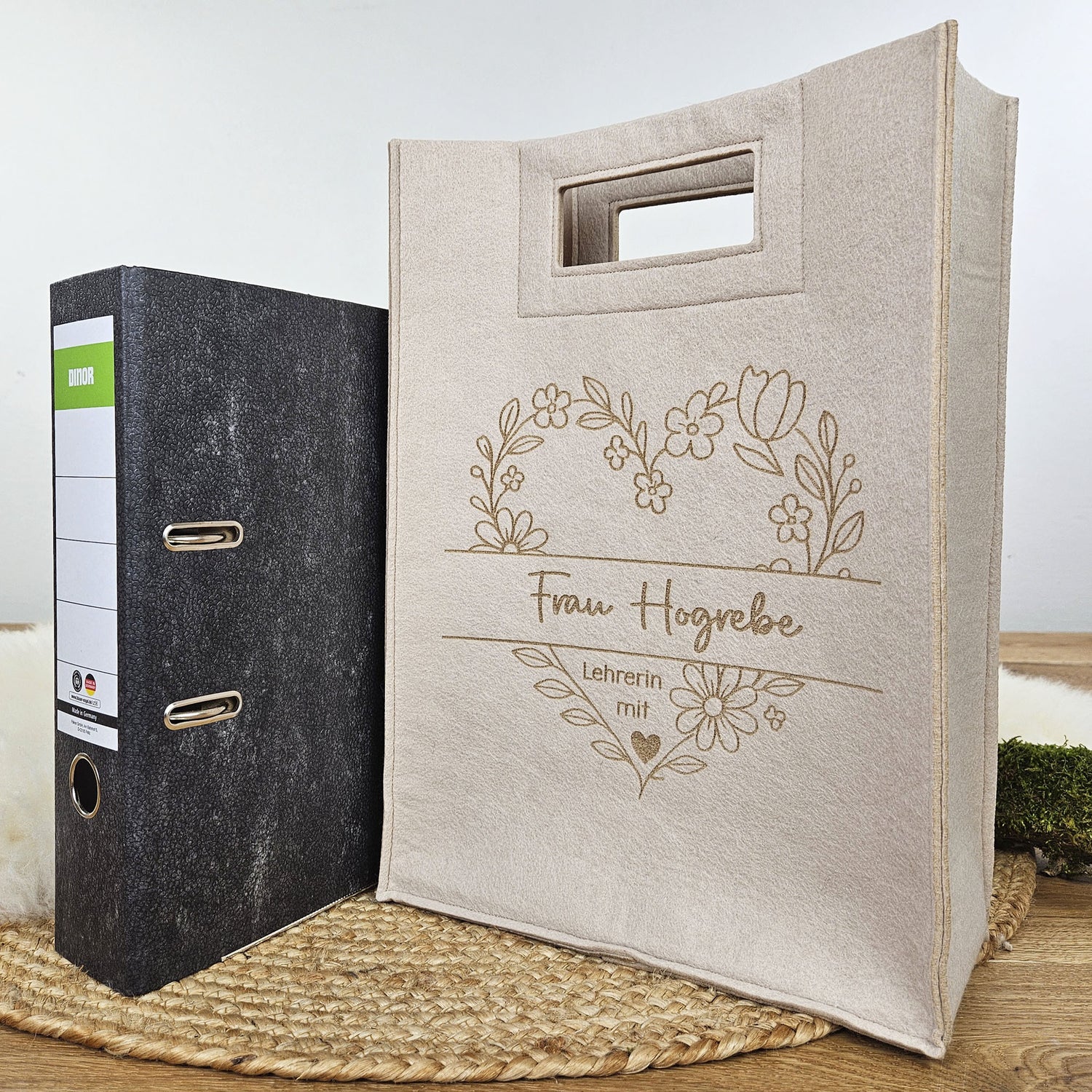 XL Lehrertasche mit Holzboden, Abschiedsgeschenk Lehrerin, Geschenk Lehrerin, personalisierte Geschenke Lehrerin