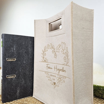 XL Lehrertasche mit Holzboden, Abschiedsgeschenk Lehrerin, Geschenk Lehrerin, personalisierte Geschenke Lehrerin