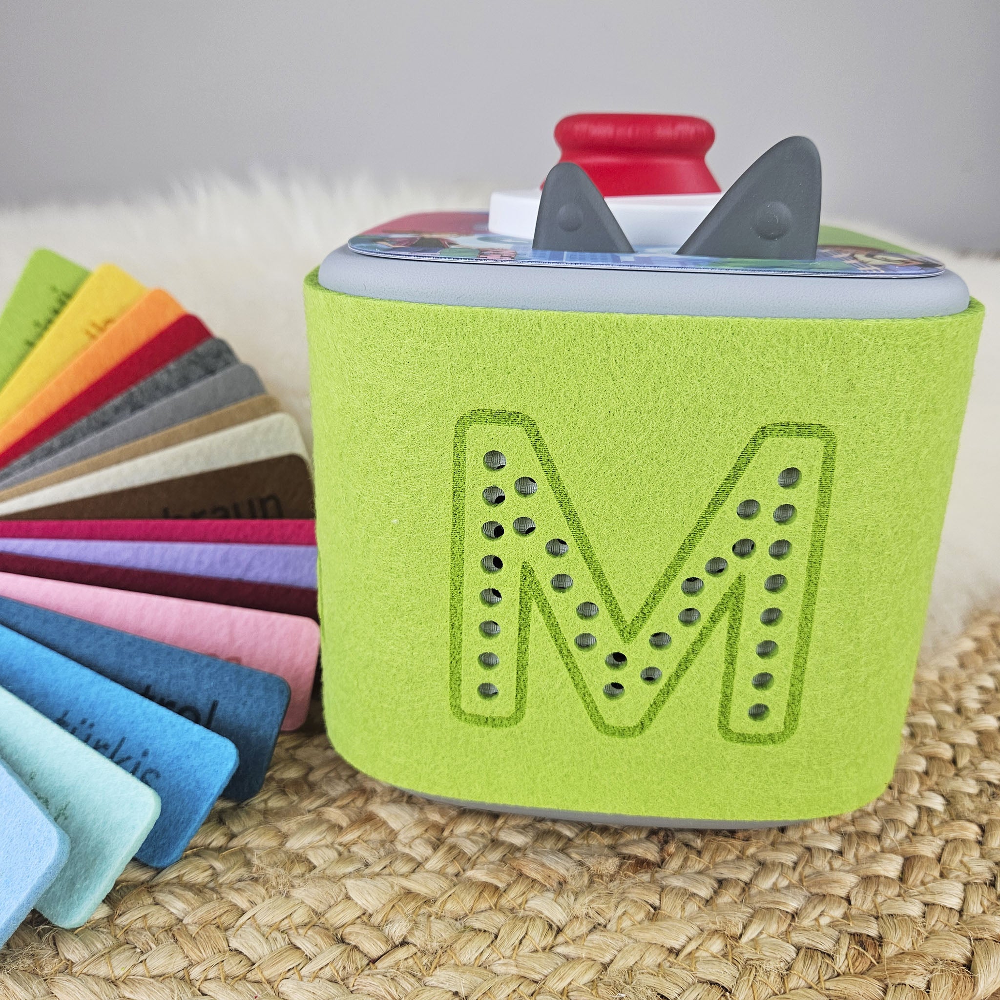 Toniebox 2! Personalisierte Tonieboxhülle, Schutzhülle für die Toniebox 2 personalisiert, Farbwahl, Motivwahl, Wunschname, Akustiköffnung, Ladeöffnung