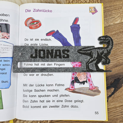Personalisierte Lesehilfe &quot;Dinosaurier&quot; für Leseanfänger zum Schulstart, Einschulung, Schultüte, Schulanfang Grundschule
