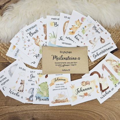 Personalisierte Meilensteine für Frühchen, Karten-Set