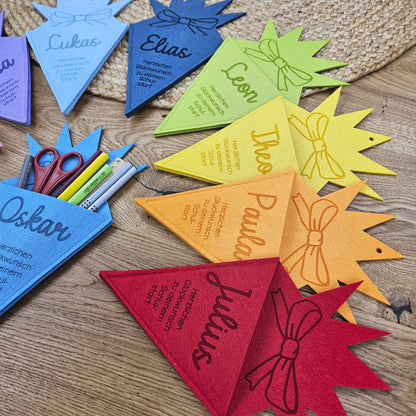 Personalisierte Schultüte, Geschenk zur Einschulung, Geschenkverpackung mit Wunschname