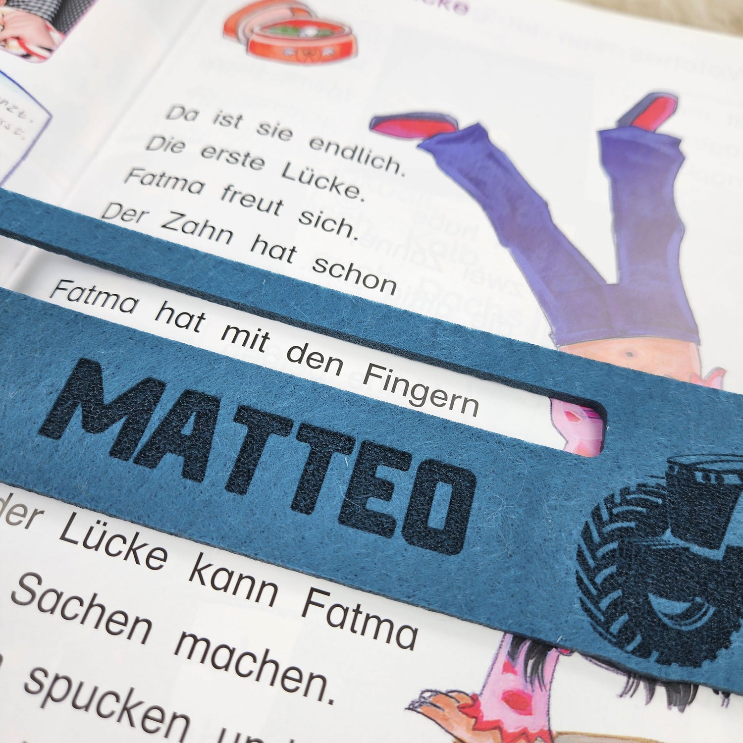 Personalisierte Lesehilfe &quot;Trecker&quot; für Leseanfänger zum Schulstart, Einschulung, Schultüte, Schulanfang Grundschule
