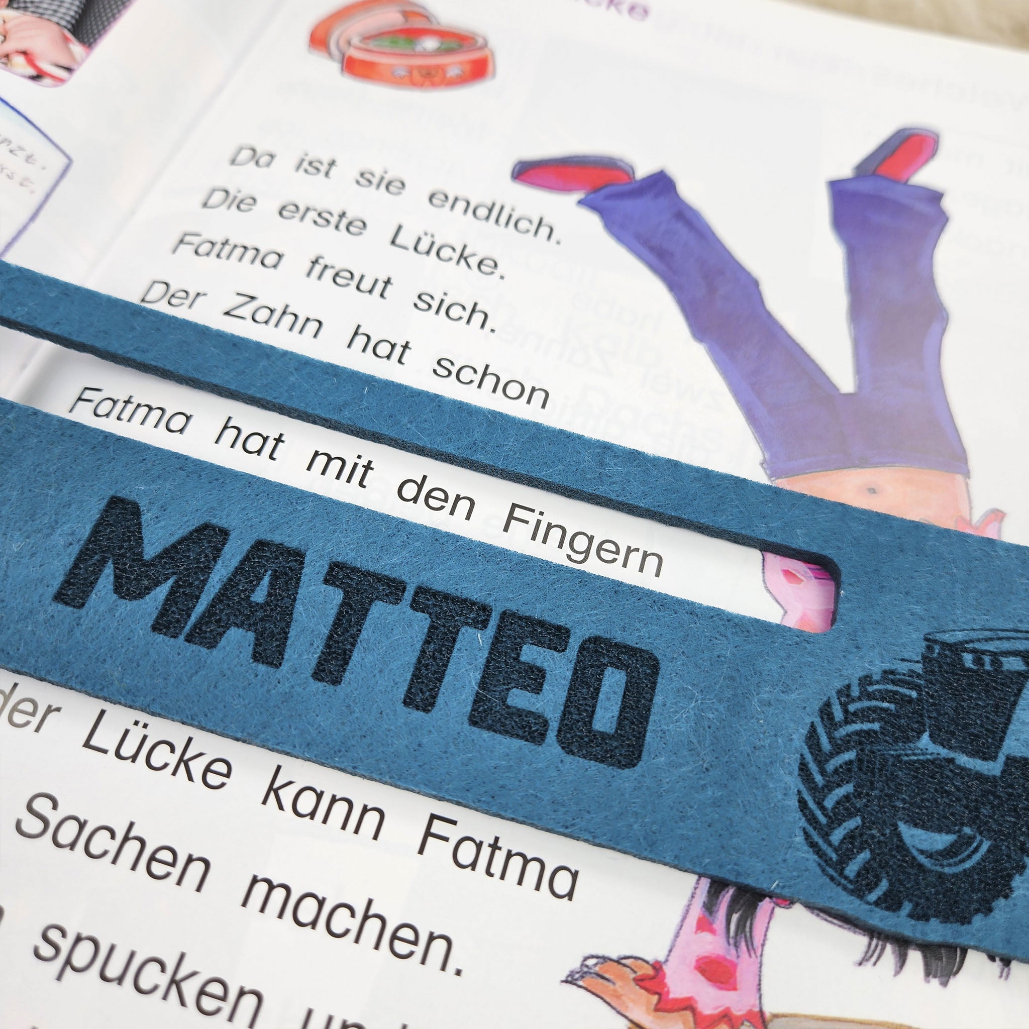 Personalisierte Lesehilfe &quot;Trecker&quot; für Leseanfänger zum Schulstart, Einschulung, Schultüte, Schulanfang Grundschule