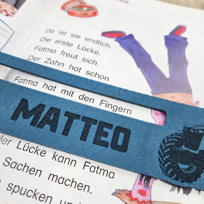Personalisierte Lesehilfe &quot;Trecker&quot; für Leseanfänger zum Schulstart, Einschulung, Schultüte, Schulanfang Grundschule