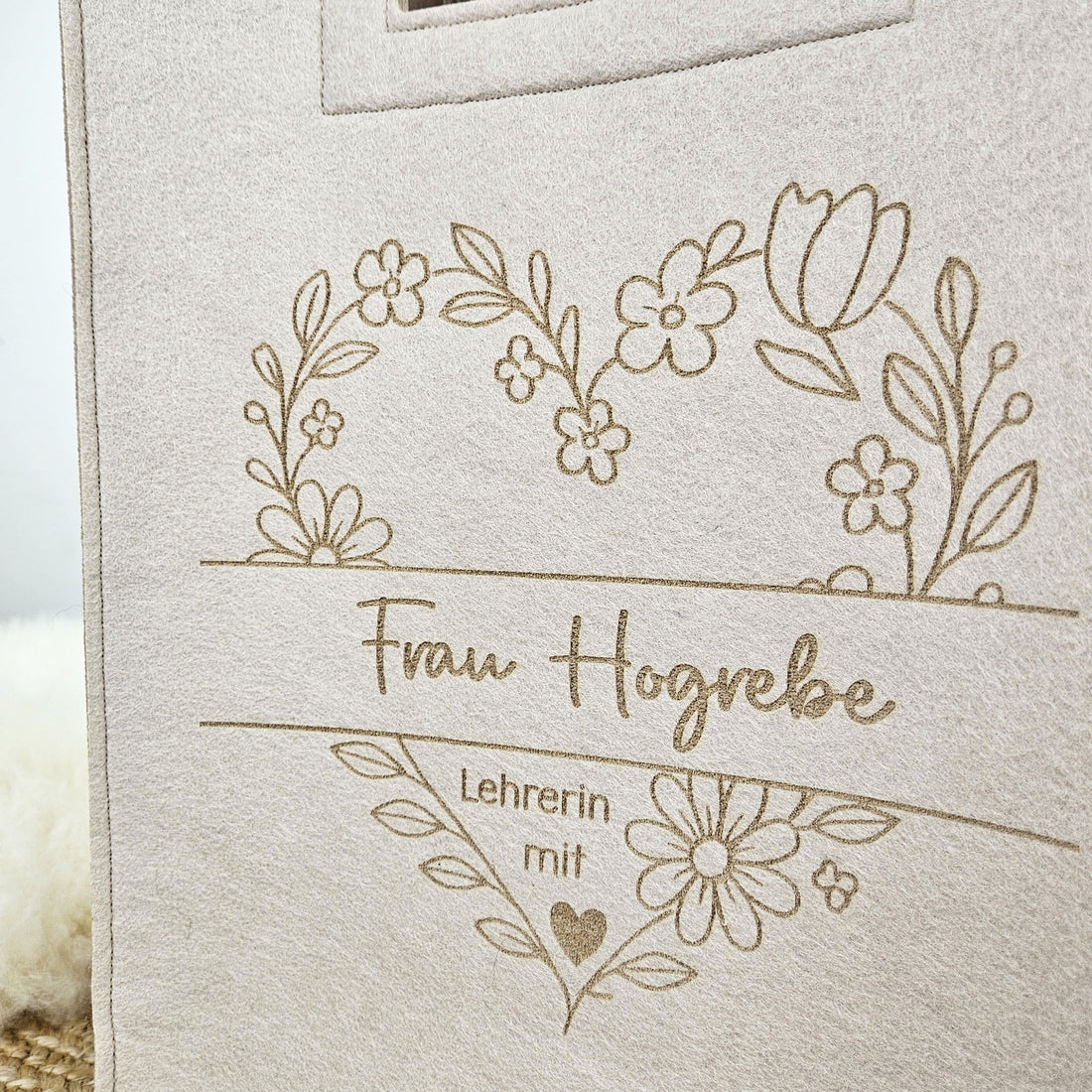 XL Lehrertasche mit Holzboden, Abschiedsgeschenk Lehrerin, Geschenk Lehrerin, personalisierte Geschenke Lehrerin