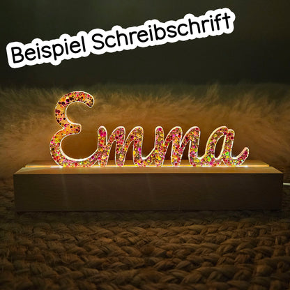 Großes, personalisiertes Nachtlicht Herz-Konfetti, LED Lampe mit Wunschname personalisiert