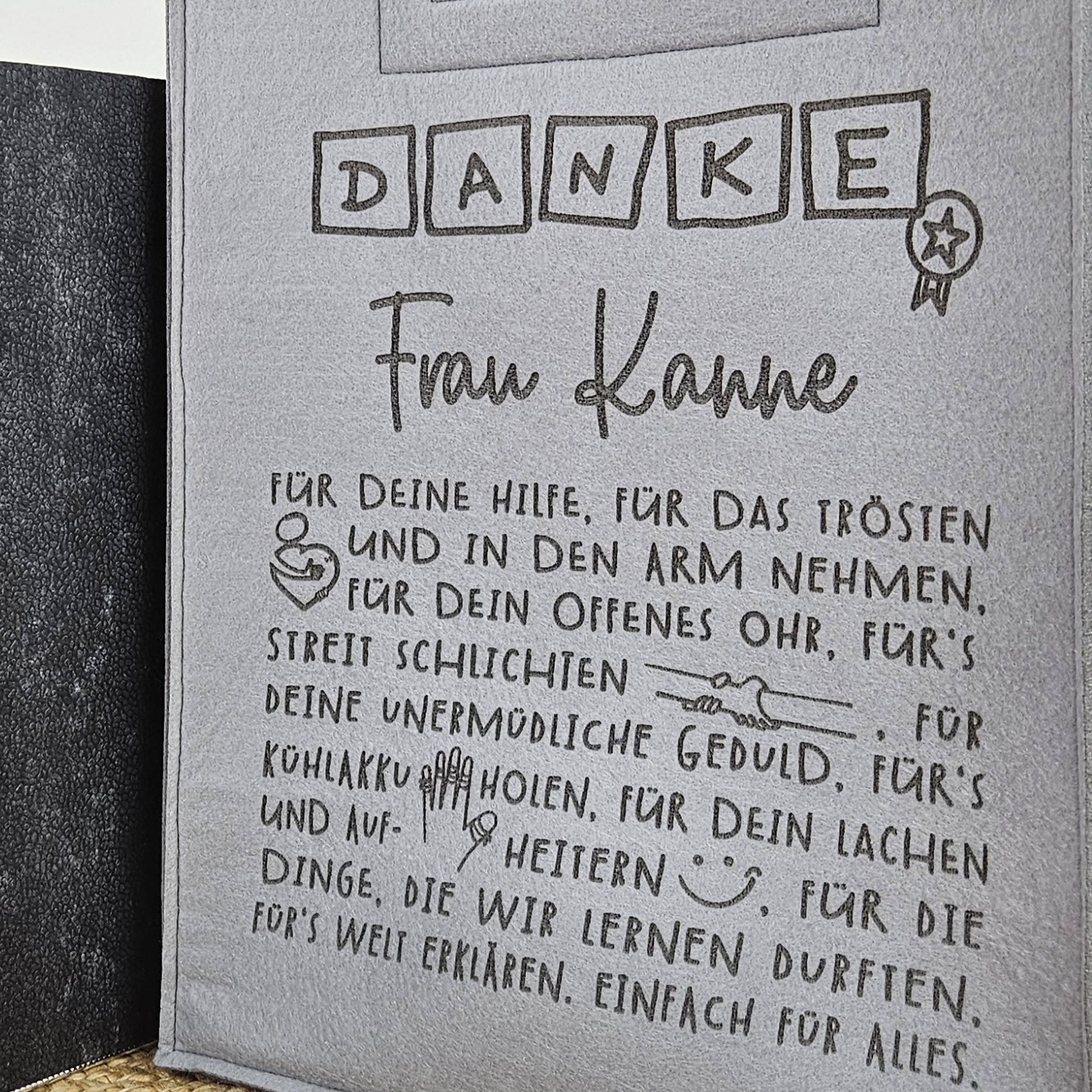 XL Lehrertasche mit Holzboden, Abschiedsgeschenk Lehrerin, Geschenk Lehrerin, personalisierte Geschenke Lehrerin