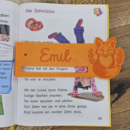 Personalisierte Lesehilfe &quot;Fuchs&quot; für Leseanfänger zum Schulstart, Einschulung, Schultüte, Schulanfang Grundschule