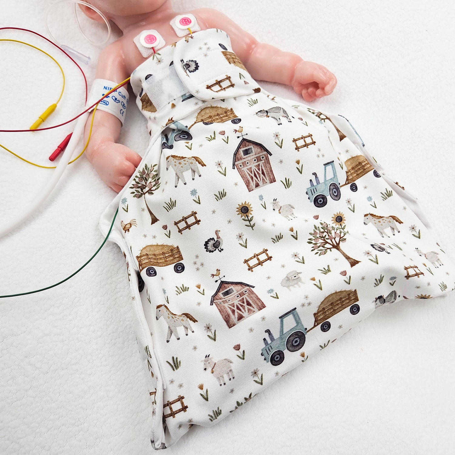Adaptiver Frühchen Strampelsack/&quot;Pucksack&quot; Bauernhof