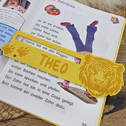 Personalisierte Lesehilfe &quot;Tiger&quot; für Leseanfänger zum Schulstart, Einschulung, Schultüte, Schulanfang Grundschule