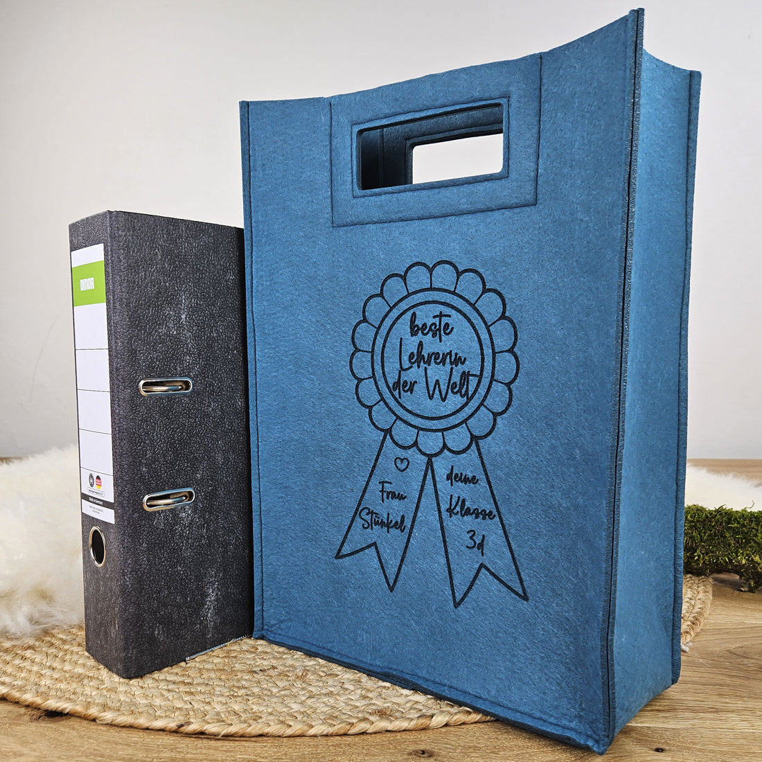 XL Lehrertasche mit Holzboden, Abschiedsgeschenk Lehrerin, Geschenk Lehrerin, personalisierte Geschenke Lehrerin
