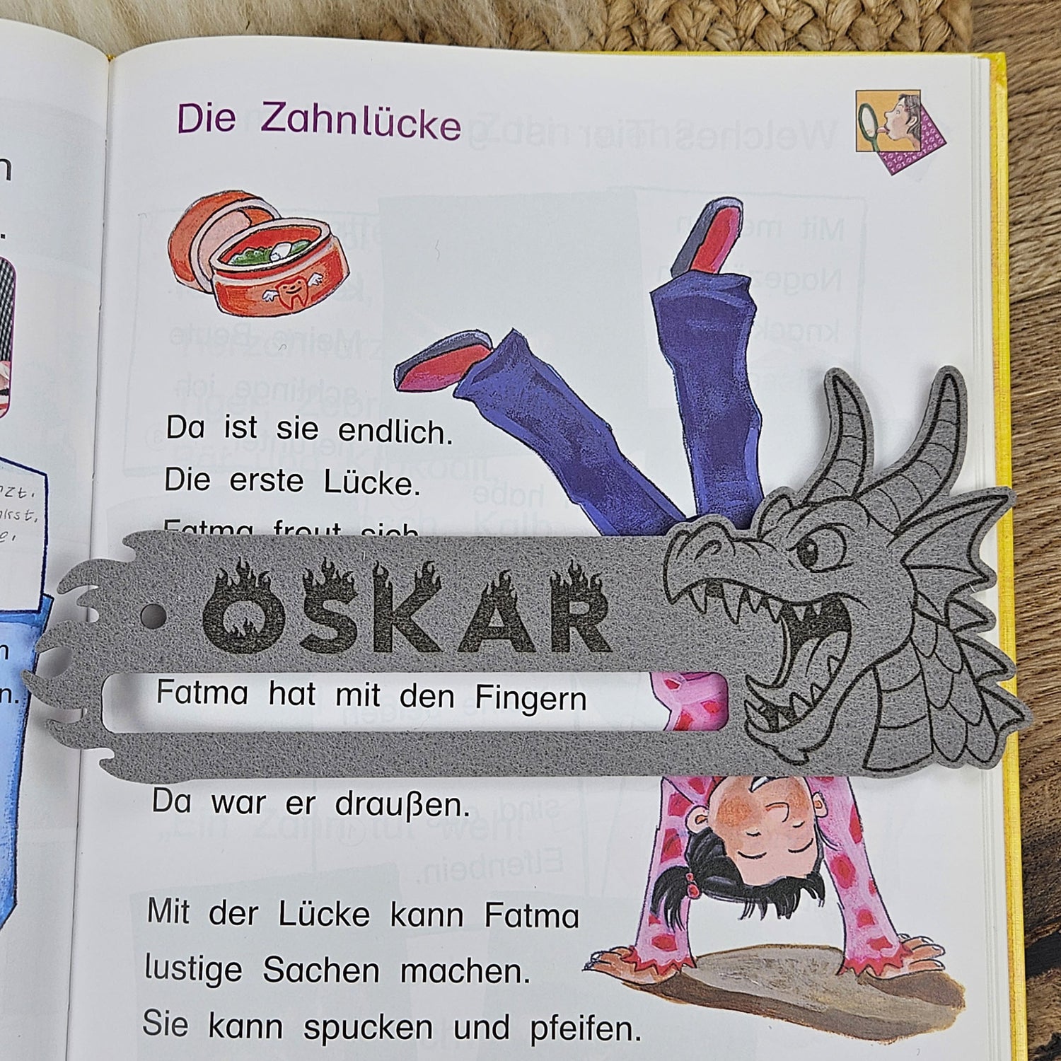 Personalisierte Lesehilfe &quot;Drache&quot; für Leseanfänger zum Schulstart, Einschulung, Schultüte, Schulanfang Grundschule
