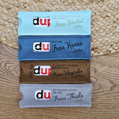 Personalisierte Duplo® Geschenkverpackung, Lehrerin, Erzieherin &amp; Co., Duplohülle, Banderole für Schokoriegel