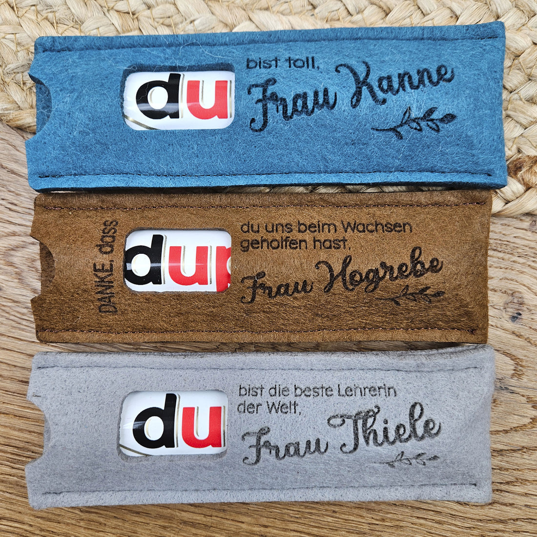 Personalisierte Duplo® Geschenkverpackung, Lehrerin, Erzieherin &amp; Co., Duplohülle, Banderole für Schokoriegel