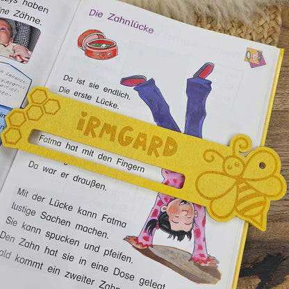 Personalisierte Lesehilfe &quot;Biene&quot; für Leseanfänger zum Schulstart, Einschulung, Schultüte, Schulanfang Grundschule