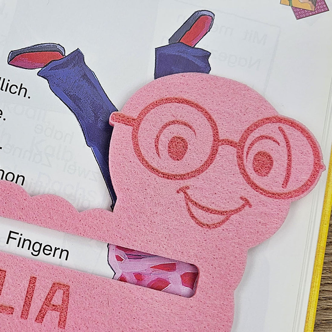 Personalisierte Lesehilfe &quot;Bücherwurm&quot; für Leseanfänger zum Schulstart, Einschulung, Schultüte, Schulanfang Grundschule