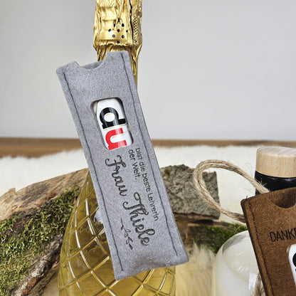 Personalisierte Duplo® Geschenkverpackung, Lehrerin, Erzieherin &amp; Co., Duplohülle, Banderole für Schokoriegel