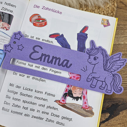 Personalisierte Lesehilfe &quot;Einhorn/Pegasus/Alihorn&quot; für Leseanfänger zum Schulstart, Einschulung, Schultüte, Schulanfang Grundschule