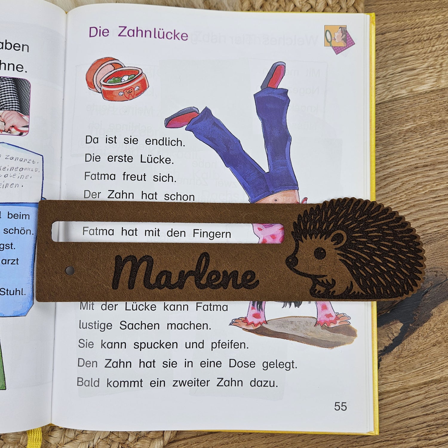 Personalisierte Lesehilfe &quot;Igel&quot; für Leseanfänger zum Schulstart, Einschulung, Schultüte, Schulanfang Grundschule