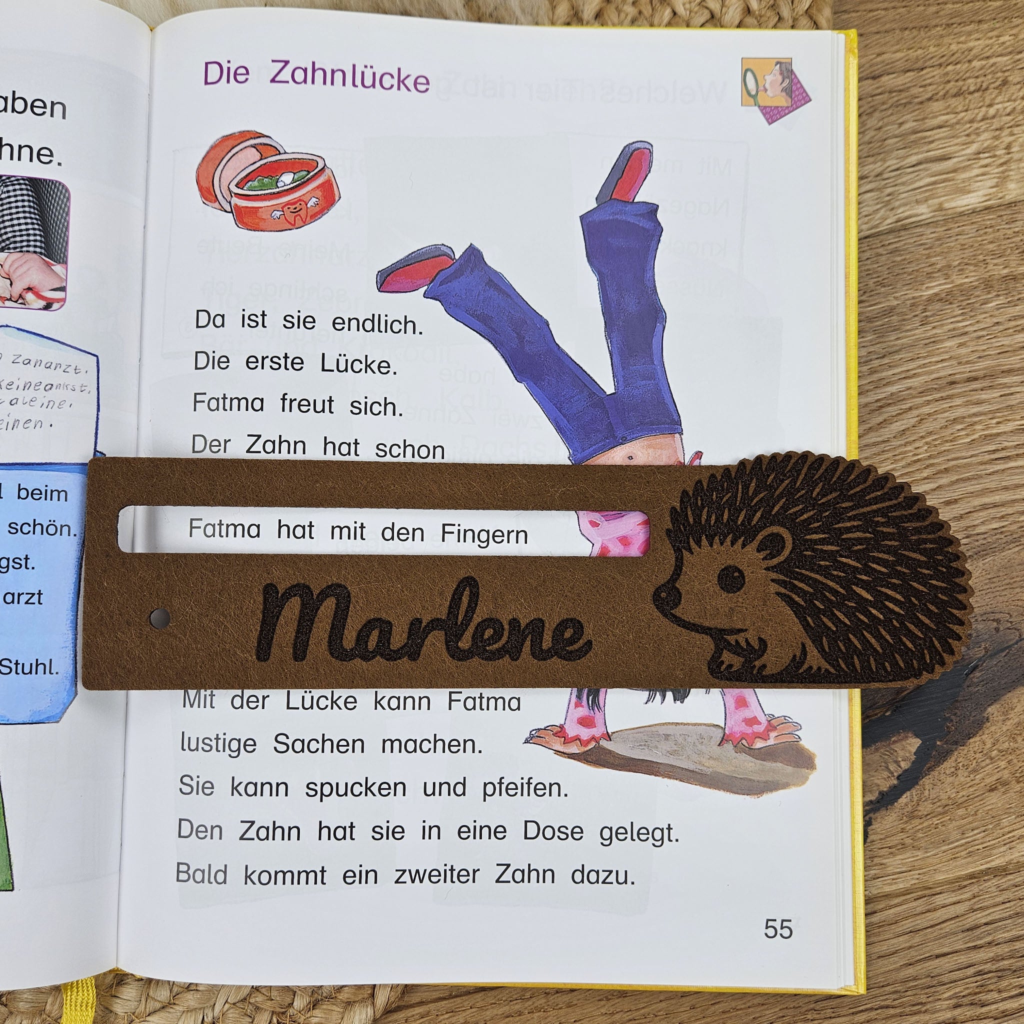 Personalisierte Lesehilfe &quot;Igel&quot; für Leseanfänger zum Schulstart, Einschulung, Schultüte, Schulanfang Grundschule