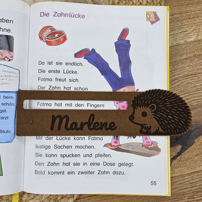 Personalisierte Lesehilfe &quot;Igel&quot; für Leseanfänger zum Schulstart, Einschulung, Schultüte, Schulanfang Grundschule