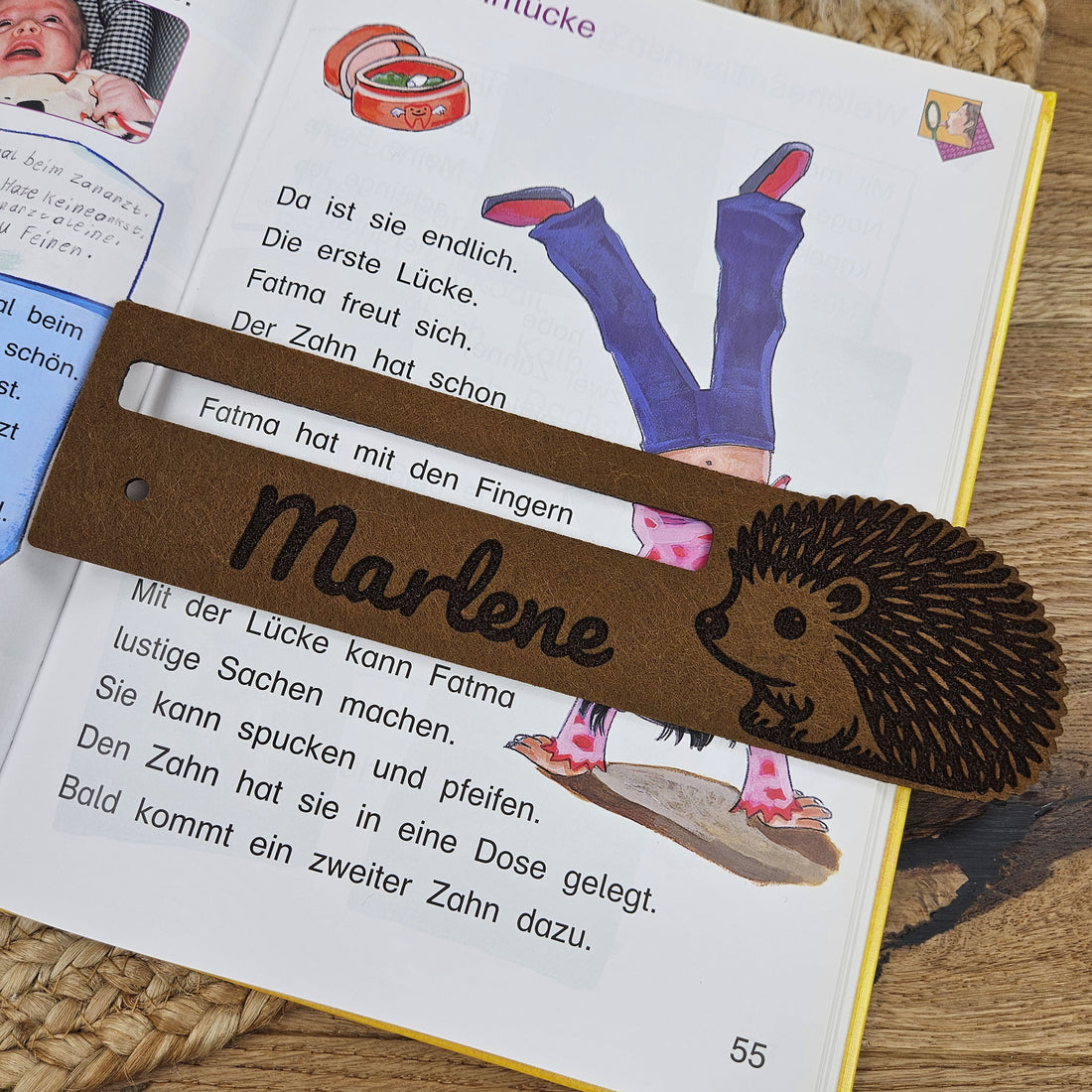 Personalisierte Lesehilfe &quot;Igel&quot; für Leseanfänger zum Schulstart, Einschulung, Schultüte, Schulanfang Grundschule