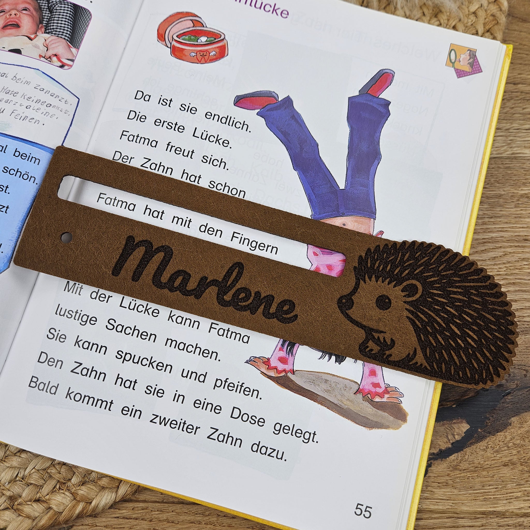 Personalisierte Lesehilfe &quot;Igel&quot; für Leseanfänger zum Schulstart, Einschulung, Schultüte, Schulanfang Grundschule