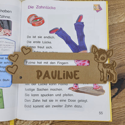 Personalisierte Lesehilfe &quot;Rehkitz&quot; für Leseanfänger zum Schulstart, Einschulung, Schultüte, Schulanfang Grundschule