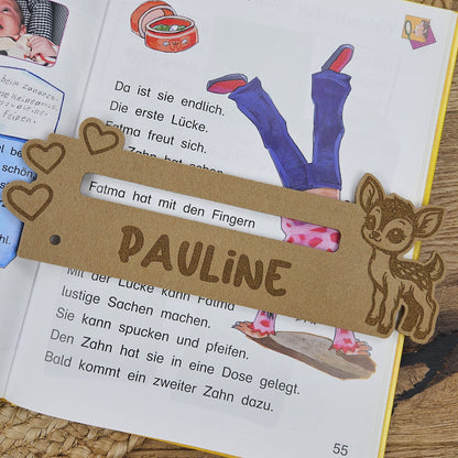 Personalisierte Lesehilfe &quot;Rehkitz&quot; für Leseanfänger zum Schulstart, Einschulung, Schultüte, Schulanfang Grundschule