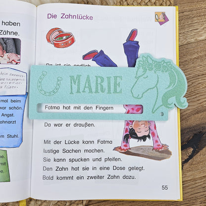 Personalisierte Lesehilfe &quot;Pferd&quot; für Leseanfänger zum Schulstart, Einschulung, Schultüte, Schulanfang Grundschule