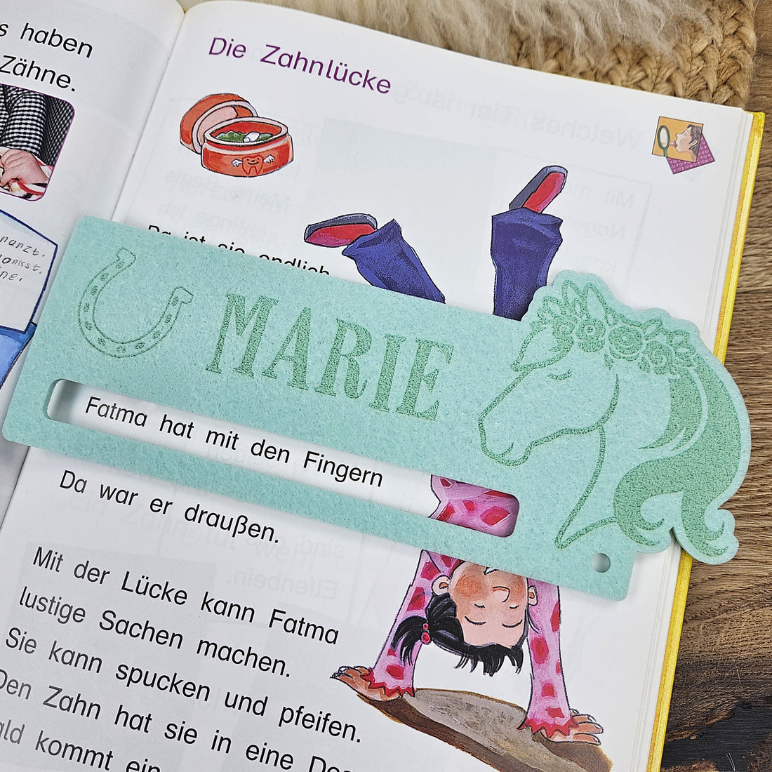Personalisierte Lesehilfe &quot;Pferd&quot; für Leseanfänger zum Schulstart, Einschulung, Schultüte, Schulanfang Grundschule
